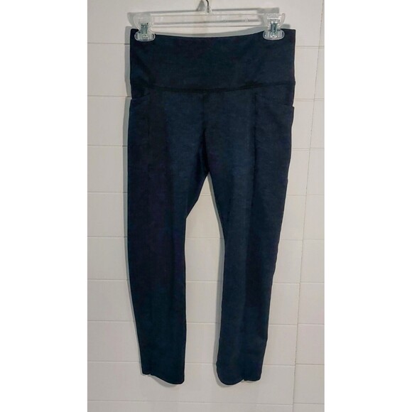 Athleta Women's XS Mercer Herringbone Leggings Blue Black Stretch #353504 - Picture 2 of 11